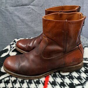 FRYE Mens Leather Chukka Cognac Colored Ankle Boots‎ Size 10D Laced Vintage Men main image 3